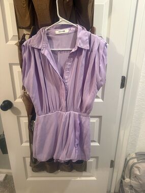 DO+BE Lilac Button-Front Short Sleeve Romper